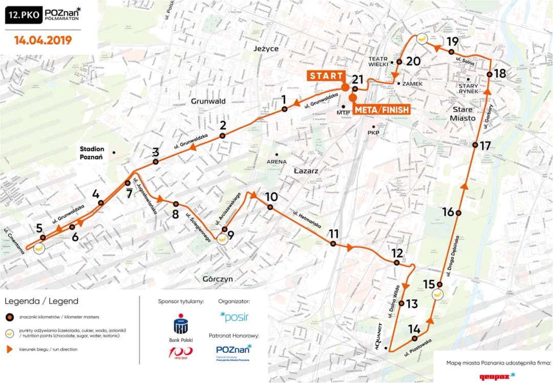 Trasa Maratonu Poznańskiego - oto szczegółowy opis oraz mapa biegu